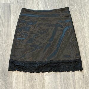 Princess Polly Satin Lace Mini Skirt Black Size 2